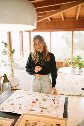 Giulina Mitchum Mottin with her art.